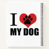 Carnet J'aime mon chien jeter l'oreiller (Dos)