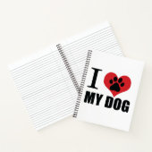 Carnet J'aime mon chien jeter l'oreiller (Intérieur)