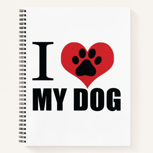 Carnet J'aime mon chien jeter l'oreiller (Devant)