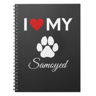 Carnet J'aime mon chien Samoyé texte personnalisé