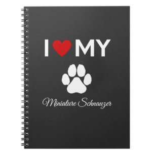 Carnet J'aime mon chien Schnauzer miniature texte personn