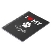 Carnet J'aime mon chien Vizsla texte personnalisé (Côté gauche)