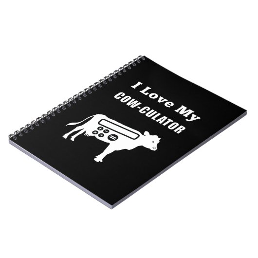 Carnet J'Aime Mon Cow-culator Funny Math Calculator Pun (Côté gauche)