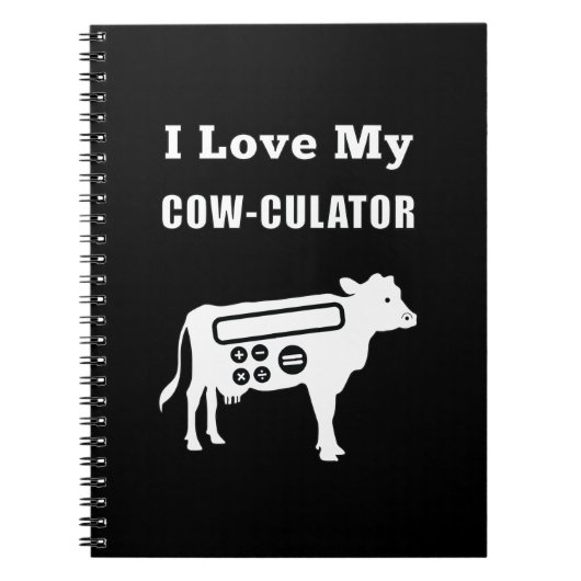 Carnet J'Aime Mon Cow-culator Funny Math Calculator Pun (Devant)