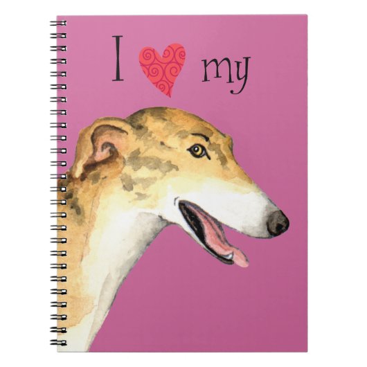 Carnet J'aime mon Greyhound (Devant)