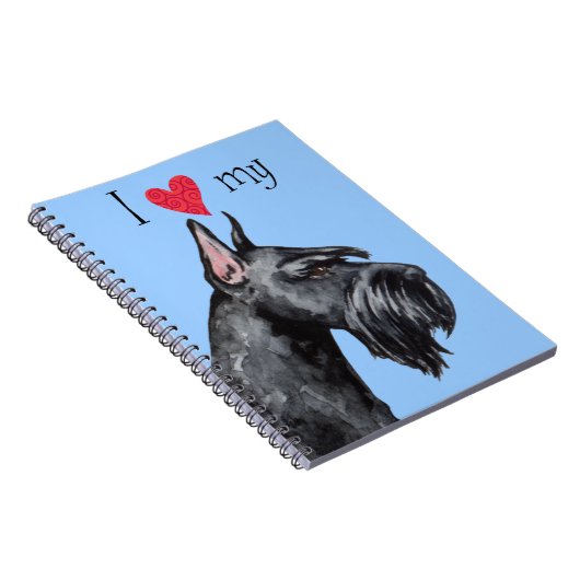 Carnet J'aime mon Schnauzer géant (Côté Droit)
