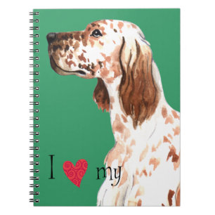 Carnet J'aime mon Setter anglais