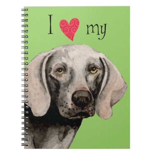 Carnet J'aime mon Weimaraner (Devant)