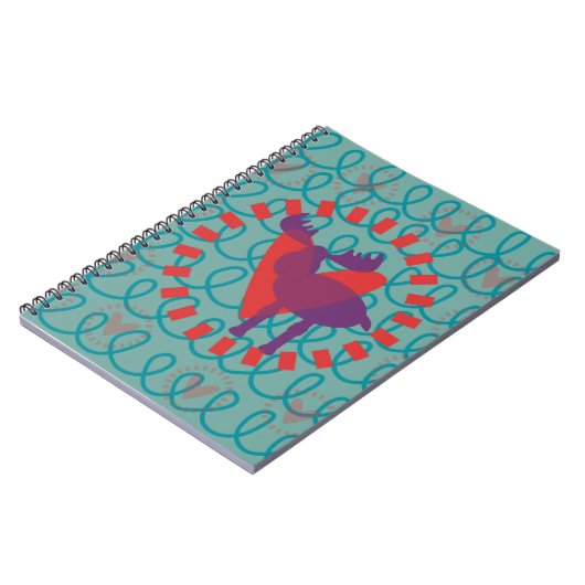 Carnet J'aime Moose Heart Doodle Nature Amour Design (Côté gauche)