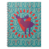 Carnet J'aime Moose Heart Doodle Nature Amour Design (Devant)