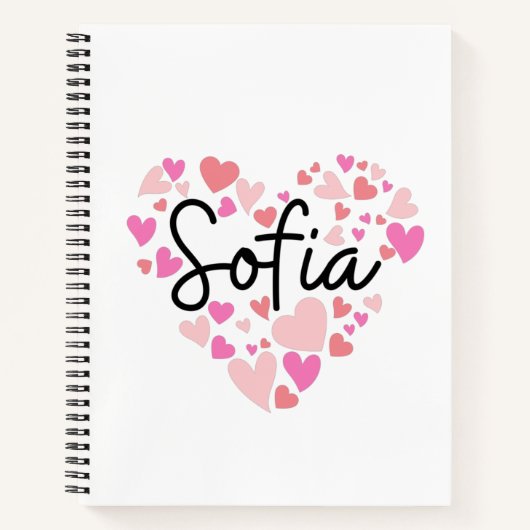 Carnet J'aime Sofia (Devant)