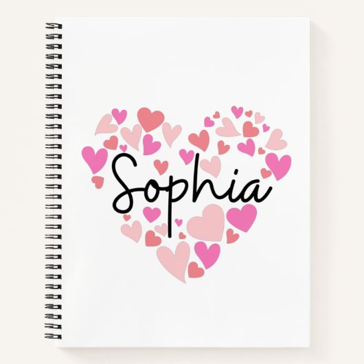Carnet J'aime Sophia (Devant)