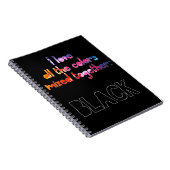 Carnet J'aime toutes les couleurs ensemble noir uni (Côté Droit)