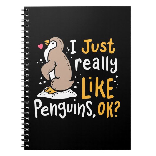 Carnet J'Aime Vraiment Les Pingouins Ok (Devant)