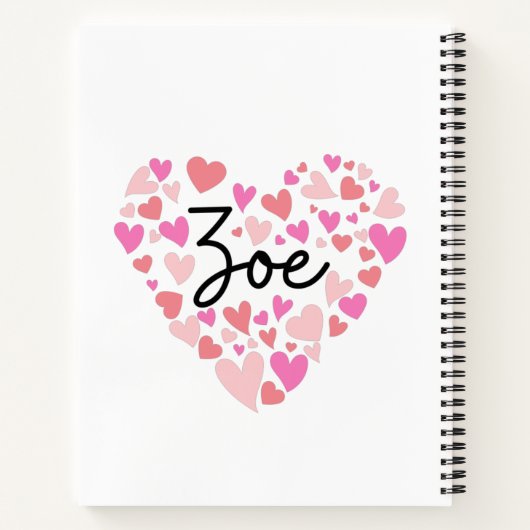 Carnet J'aime Zoe (Dos)