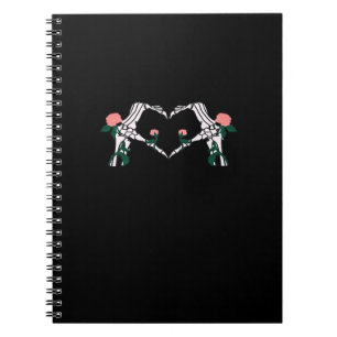 Carnet Jamais Wilts - Squelette Mains Roses
