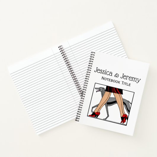 Carnet Jambes Art déco femmes Greyhound Whippet Chien R (Intérieur)