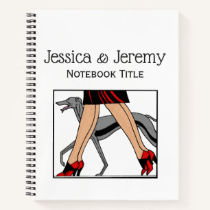 Carnet Jambes Art Déco Femmes Greyhound Whippet Chien R
