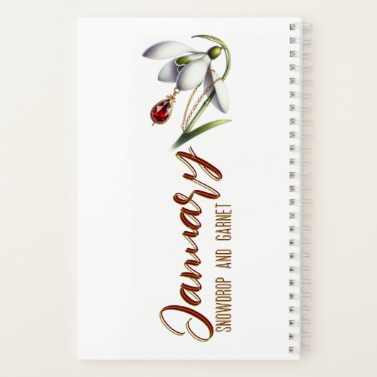 Carnet January Bloom & Birthstone Personalized Bookmark (Verso)