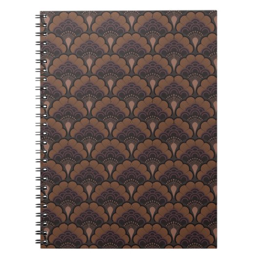Carnet Japanese art deco style - Chocolate (Devant)