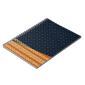 Carnet Japanese Tortoise and Diamond Pattern Gold Navy (Côté gauche)