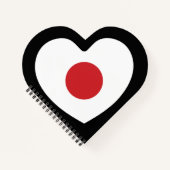 Carnet Japon | Coeur du drapeau japonais (Devant)