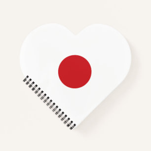 Carnet Japon   Coeur du drapeau japonais