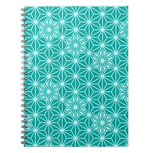 Carnet Japonais Asanoha motif - turquoise