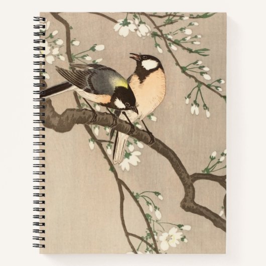 Carnet Japonais Asiatique Koson Bird Chickadee Songbird (Devant)