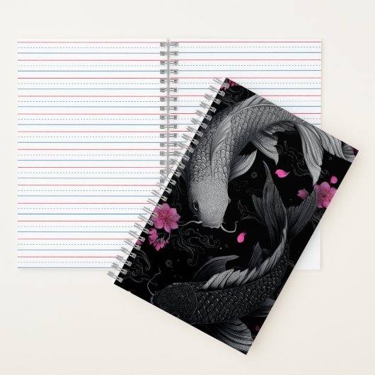 Carnet Japonais Koi Fish mode foncé (À l'intérieur)