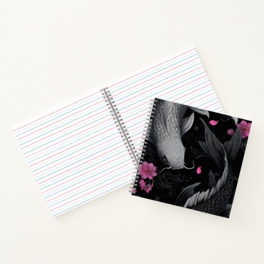 Carnet Japonais Koi Fish mode foncé (Intérieur)