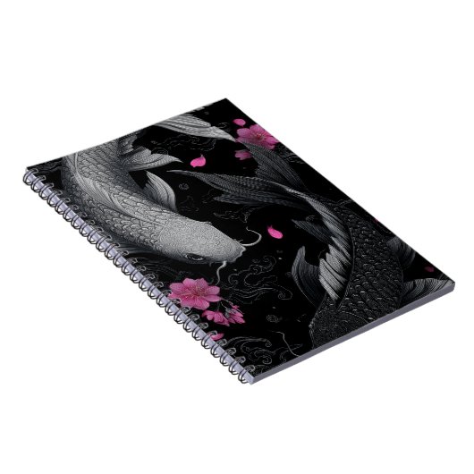 Carnet Japonais Koi Fish mode foncé (Côté Droit)