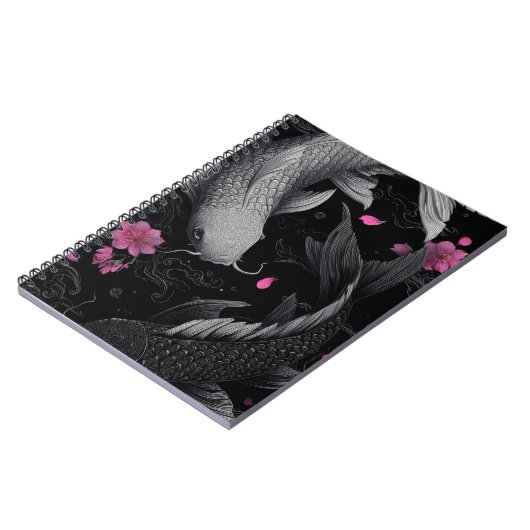 Carnet Japonais Koi Fish mode foncé (Côté gauche)