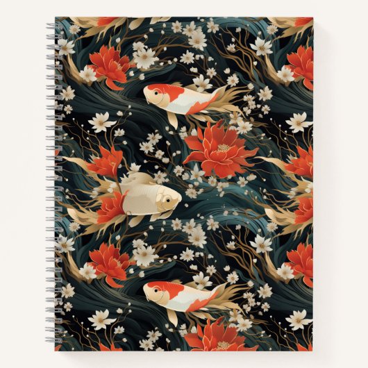 Carnet Japonais Koi Poisson Motif (Devant)