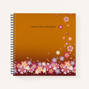 Carnet Japonais Sakura Blossoms Gold & Plum personnalisab