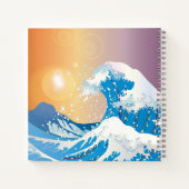 Carnet Japonais Wave Art Sunset Ocean (Dos)