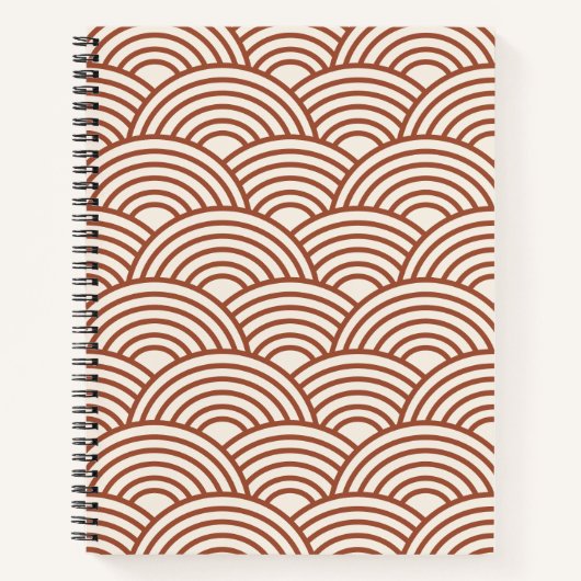 Carnet Japonaise Seigaiha Vave Rust Terracotta (Devant)