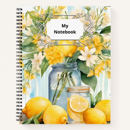 Carnet Jar à fleurs de citron d'été (Devant)
