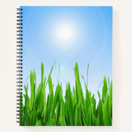 Carnet Jardin à l'herbe verte avec conception de ciel ble (Devant)