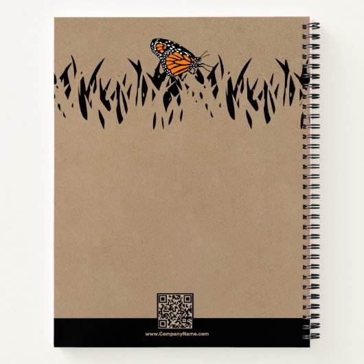 Carnet Jardin à papillon en silhouette de pelouse (Dos)