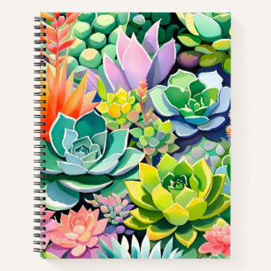 Carnet Jardin botanique de succulentes colorées d'été