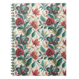 Carnet Jardin Botanique Floral Élégant Motif de Fleurs