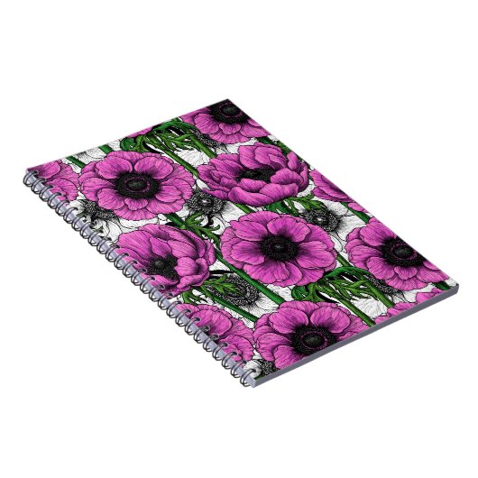 Carnet Jardin d'anémone rose (Côté Droit)