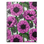 Carnet Jardin d'anémone rose (Devant)