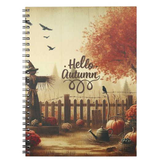 Carnet Jardin d'automne et épouvantail (Devant)