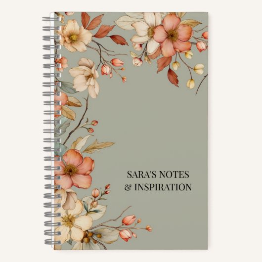 Carnet Jardin d'automne personnalisé vert (Recto)