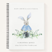 Carnet Jardin de Bunny Bleu Baby shower de feuillage Succ (Devant)