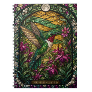 Carnet Jardin de fleurs de colibri Illumina vitrail