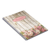 Carnet Jardin de fleurs roses par clôture de bois Personn (Côté Droit)