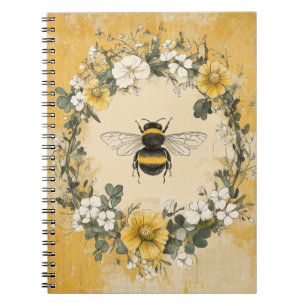Carnet Jardin de fleurs sauvages à l'abeille à miel vinta